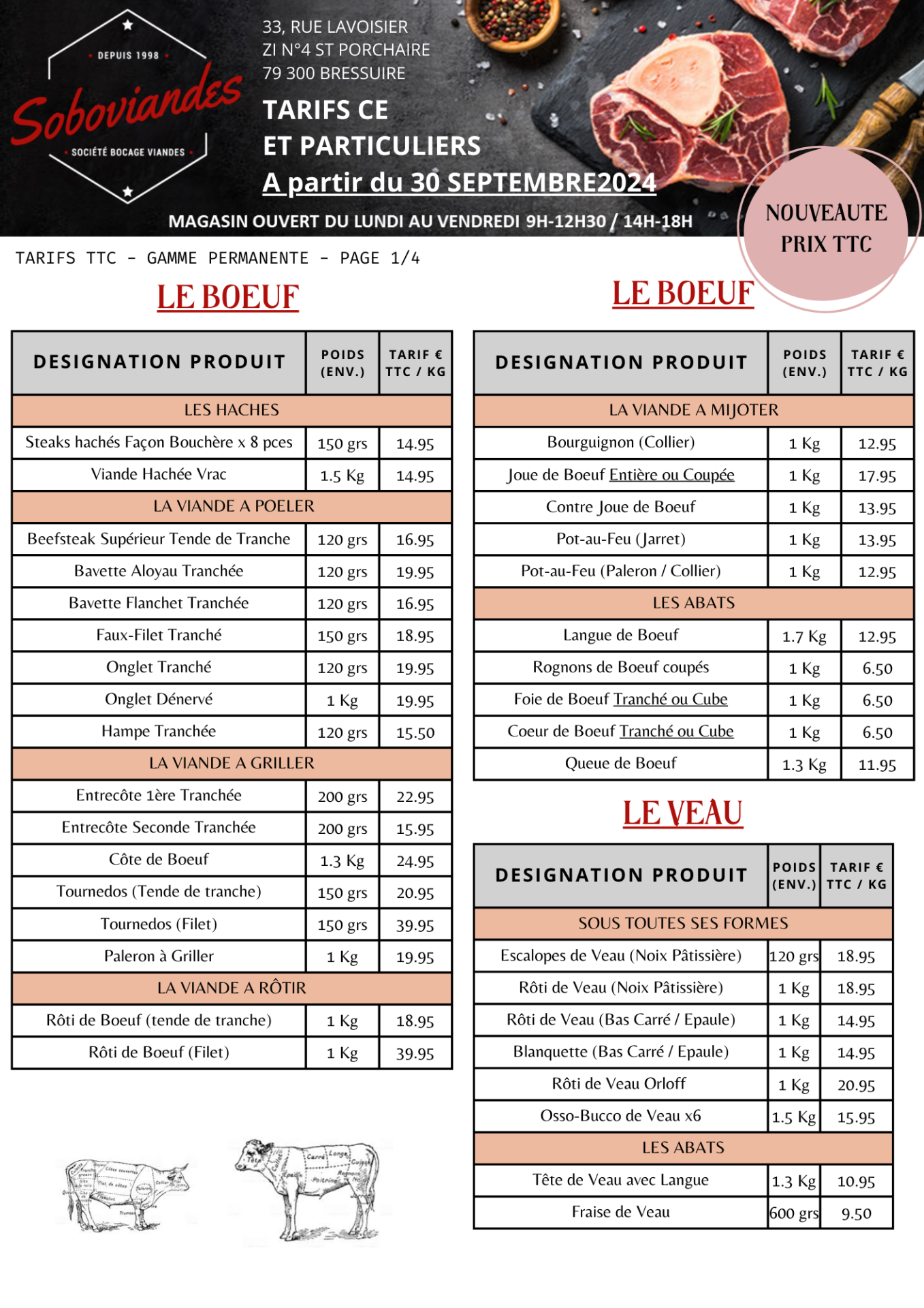 Tarifs particuliers 1